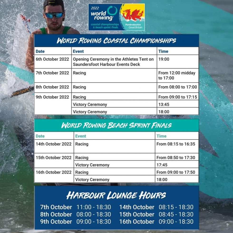 WORLD COASTAL ROWING CHAMPIONSHIPS TAKING PLACE IN SAUNDERSFOOT